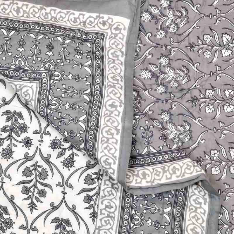 Buy Bouquet Butta Printed Razai - Grey at Vaaree online | Beautiful Dohars to choose from