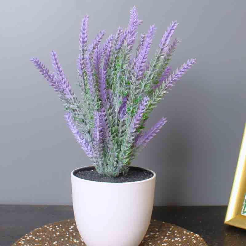 Buy Lumia Pot With Faux Lavender Bush - White at Vaaree online | Beautiful Artificial Plants to choose from