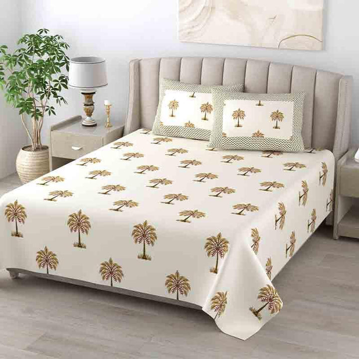 Buy Sago Palm Bedsheet - Brown at Vaaree online | Beautiful Bedsheets to choose from