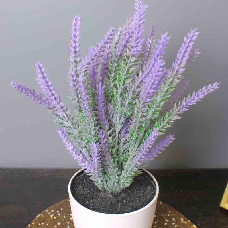 Buy Lumia Pot With Faux Lavender Bush - White at Vaaree online | Beautiful Artificial Plants to choose from