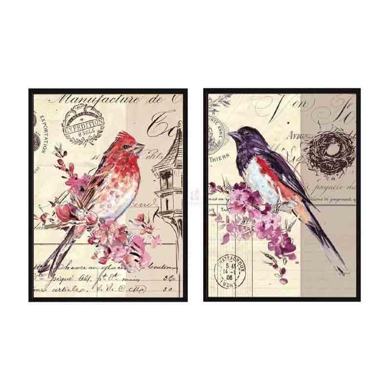 Buy Splattered Blue Birds Wall Art - Set Of Two at Vaaree online | Beautiful Wall Art & Paintings to choose from