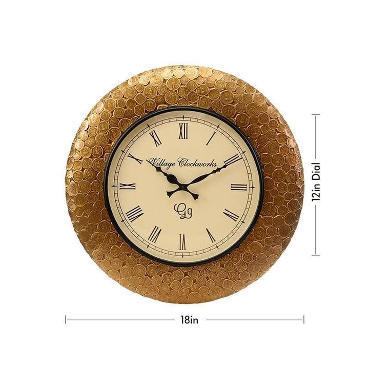 Buy Golden Pennies Wall Clock at Vaaree online | Beautiful Wall Clock to choose from