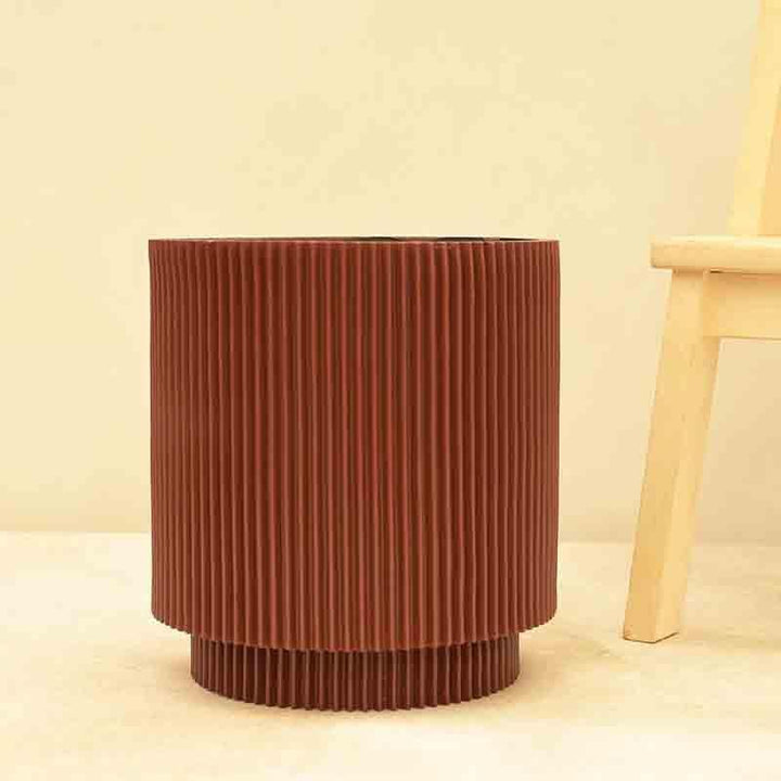Buy UGAOO Planter Vase Cylinder Groove - Merlot Red at Vaaree online | Beautiful Pots & Planters to choose from