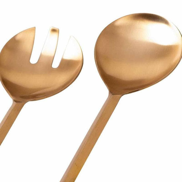 Buy Enigmatic Salad Serving Spoon (Gold) - Set Of Two at Vaaree online | Beautiful Salad Spoon to choose from