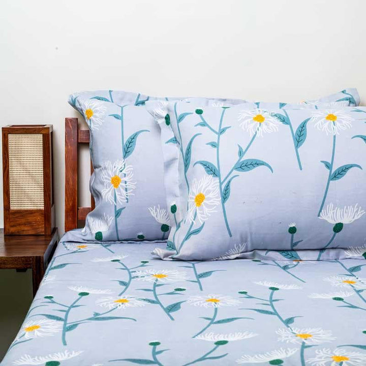 Buy Floral Eclipse Bedsheet - Blue at Vaaree online | Beautiful Bedsheets to choose from