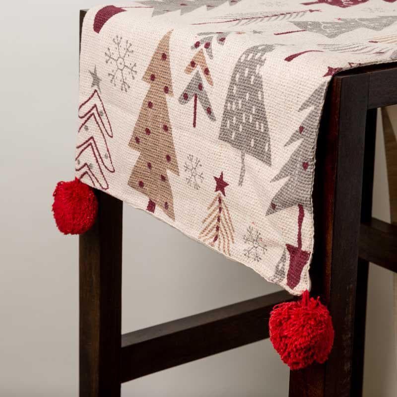 Buy Pom Pom Pine Table Runner at Vaaree online | Beautiful Table Runner to choose from