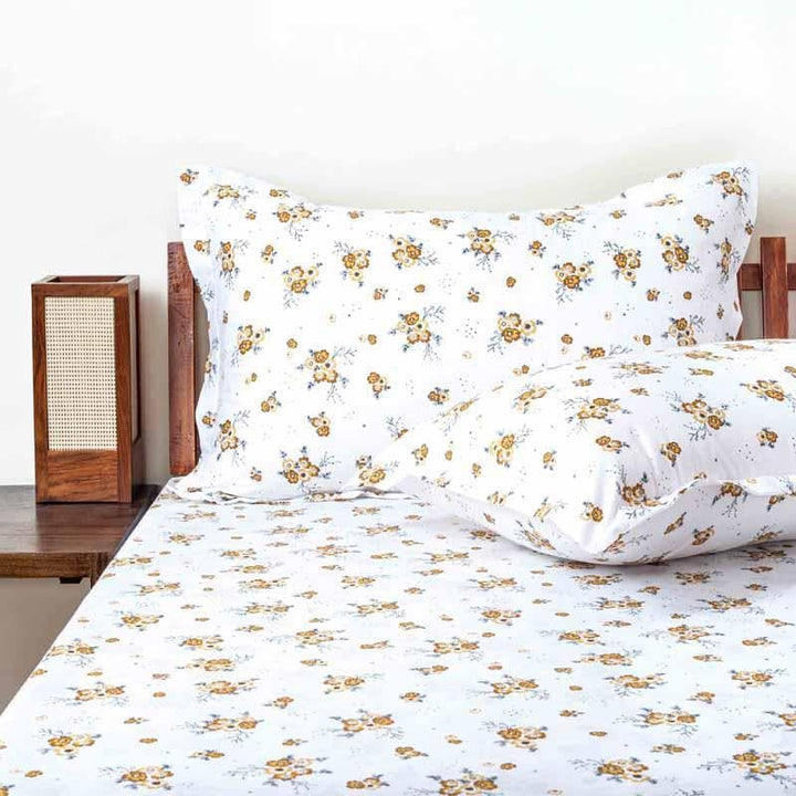 Buy Scattered Blooms Bedsheet - Mustard at Vaaree online | Beautiful Bedsheets to choose from