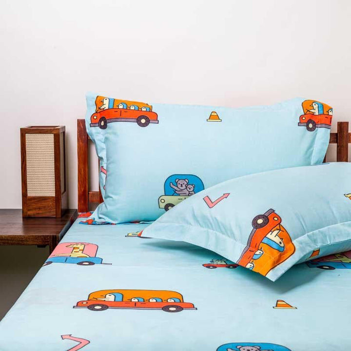Buy Red Bus Bedsheet at Vaaree online | Beautiful Bedsheets to choose from