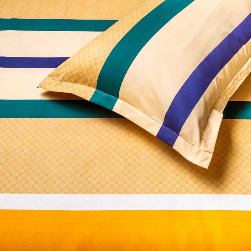 Buy Colorblocked Stripes Bedsheet at Vaaree online | Beautiful Bedsheets to choose from