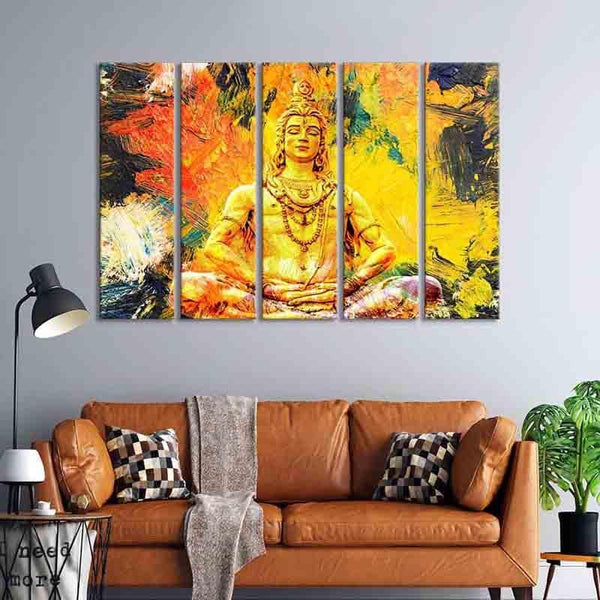 Buy Bam Bam Bhole Wall Art - Orange - Set Of Five at Vaaree online | Beautiful Wall Art & Paintings to choose from