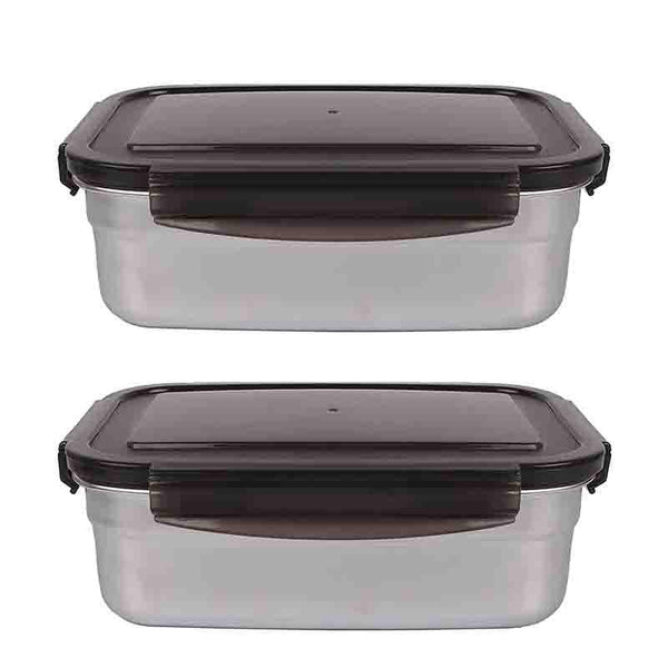 Buy Lavish Steel Square Container (750 ML Each)- Set Of Two at Vaaree online | Beautiful Tiffin Box & Storage Box to choose from