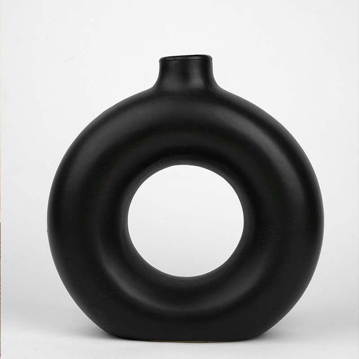 Buy Boho Donut Vase - Black at Vaaree online | Beautiful Vase to choose from