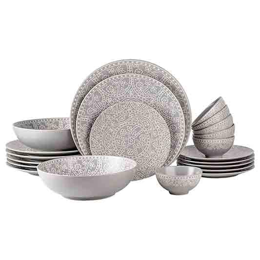 Buy Floral Swirls Dinner Set - 21 Pieces at Vaaree online | Beautiful Dinner Set to choose from