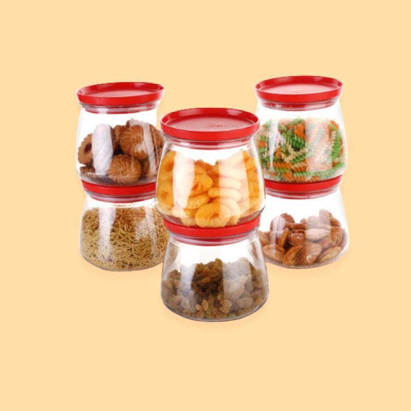 Buy Red Matukdi Airtight Container(900 ml each) - Set Of Six at Vaaree online | Beautiful Container to choose from