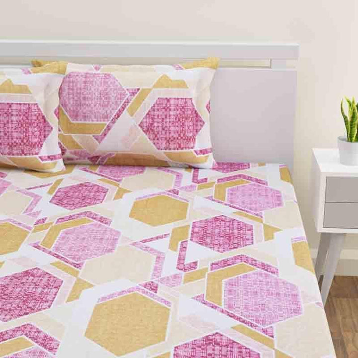 Buy Hexa Nexa Bedsheet - Pink at Vaaree online | Beautiful Bedsheets to choose from