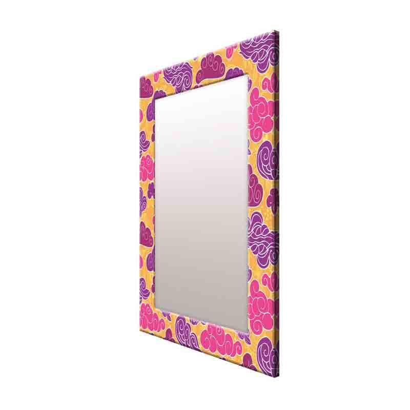 Buy Clouds Mirror - Purple & Yellow at Vaaree online | Beautiful Wall Mirror to choose from