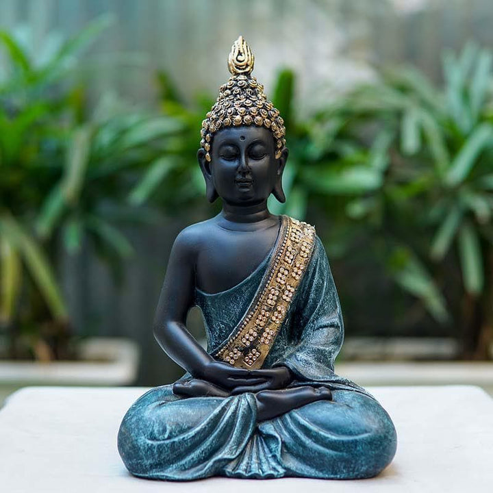 Buy Buddha In Meditation Statue- Green at Vaaree online | Beautiful Idol to choose from