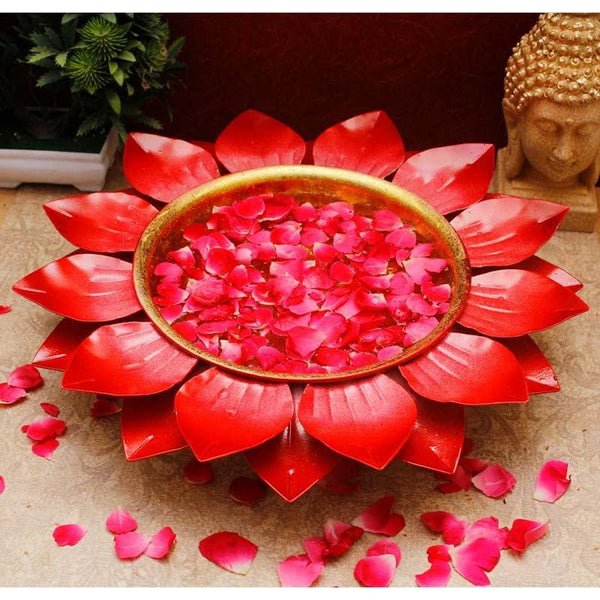 Buy Petals Urli Décor Accessory- Red at Vaaree online | Beautiful Festive Accents to choose from