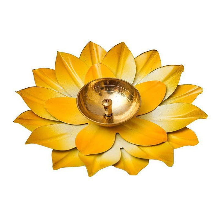 Buy Sacred Bloom Diya- Yellow at Vaaree online | Beautiful Diyas to choose from