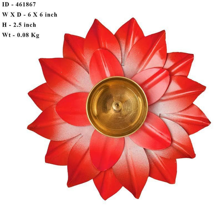 Buy Sacred Bloom Diya- Red at Vaaree online | Beautiful Diya to choose from