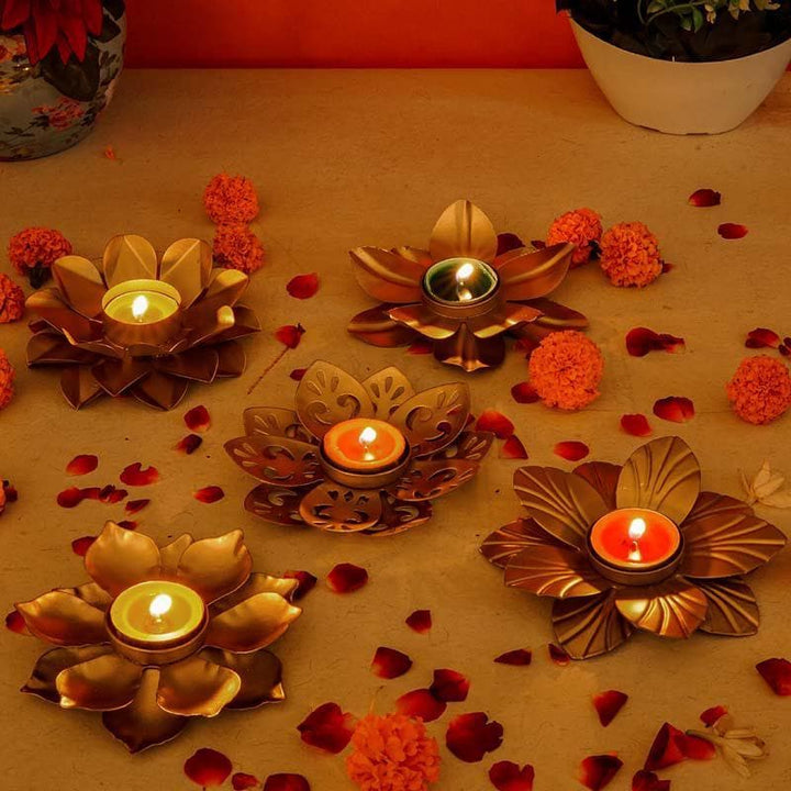 Buy Floral Desires Tealight Holder Set at Vaaree online | Beautiful Tea Light Candle Holders to choose from