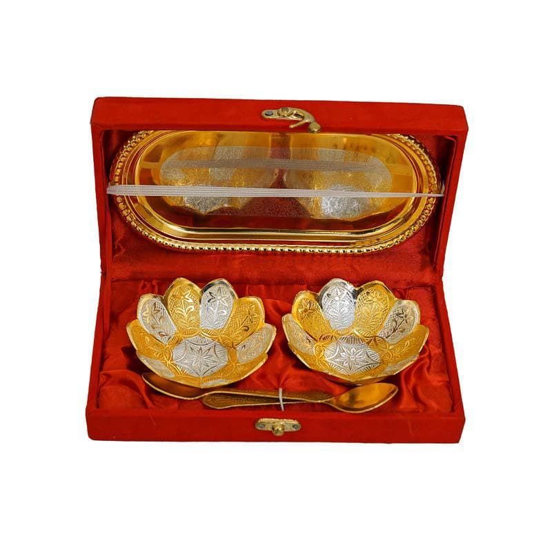 Buy Sona Rupa Bowl & Tray Set at Vaaree online | Beautiful Tray to choose from
