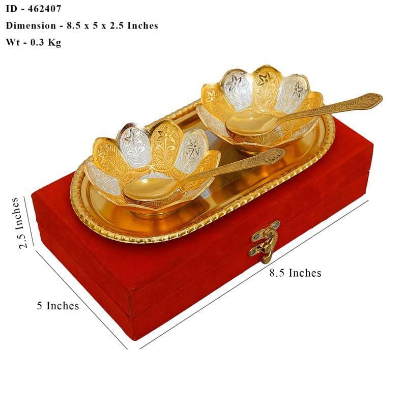 Buy Sona Rupa Bowl & Tray Set at Vaaree online | Beautiful Tray to choose from