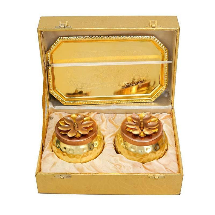 Buy Anaar Bowl & Tray Set- Gold/Bronze at Vaaree online | Beautiful Tray to choose from