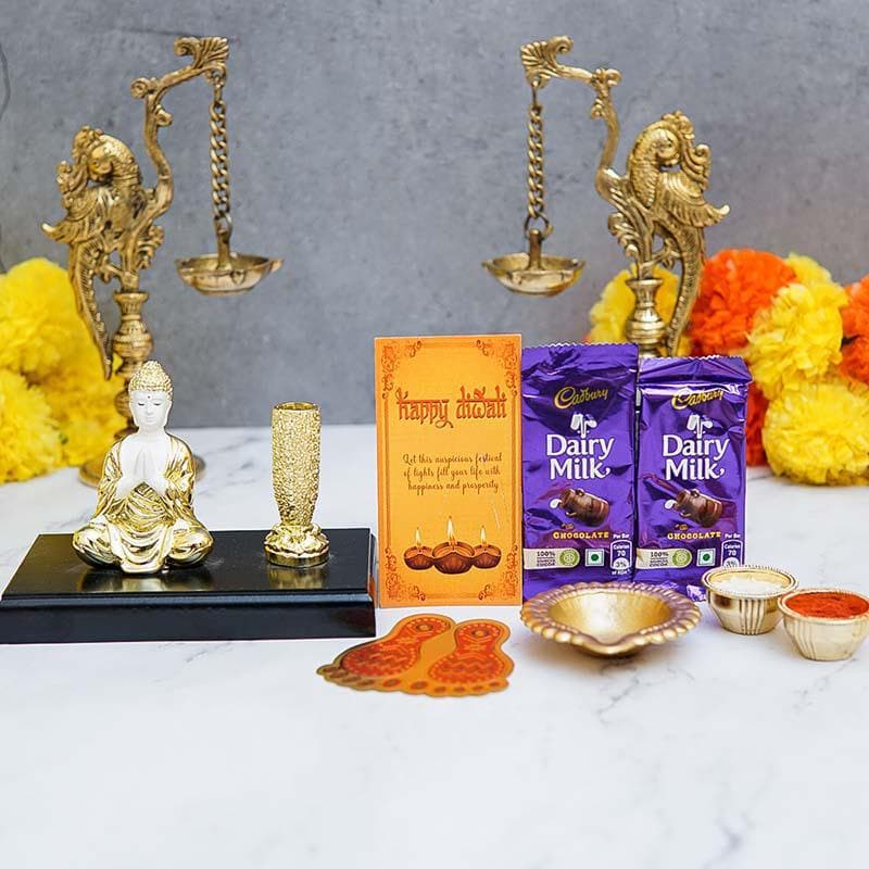 Buy Buddha Penstand Diwali Gift Set at Vaaree online | Beautiful Pooja Essentials to choose from