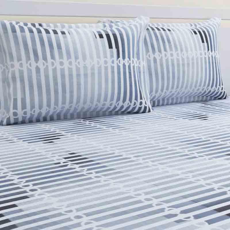 Buy Barcoded Bedsheet - Grey Bedsheets from Vaaree