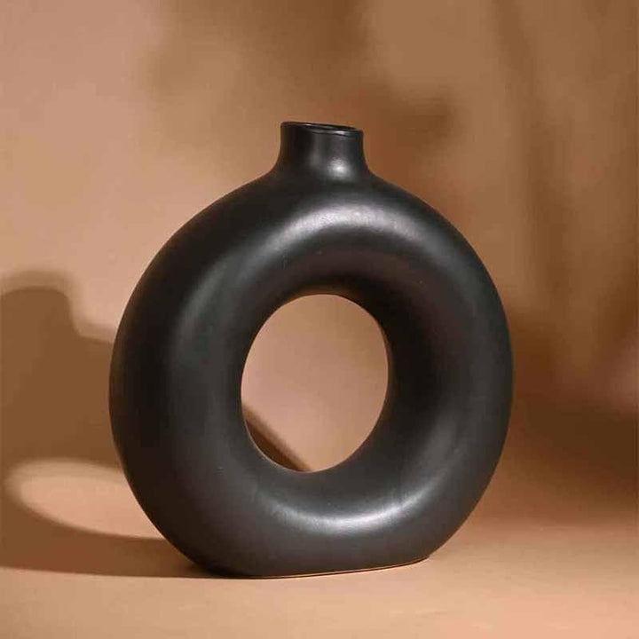 Buy Boho Donut Vase - Black at Vaaree online | Beautiful Vase to choose from