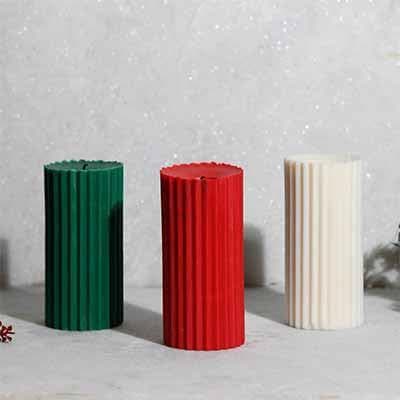 Buy Long Christmas Trio Pillar Candle- Set Of Three at Vaaree online | Beautiful Candles to choose from