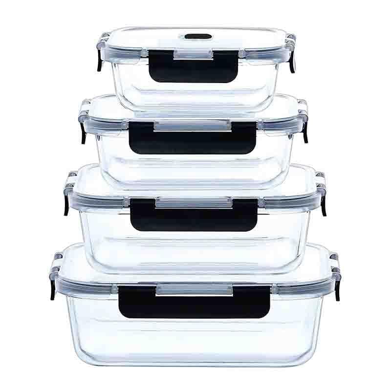 Buy Hyaline Square Glass Container - Set Of Four at Vaaree online | Beautiful Tiffin Box & Storage Box to choose from
