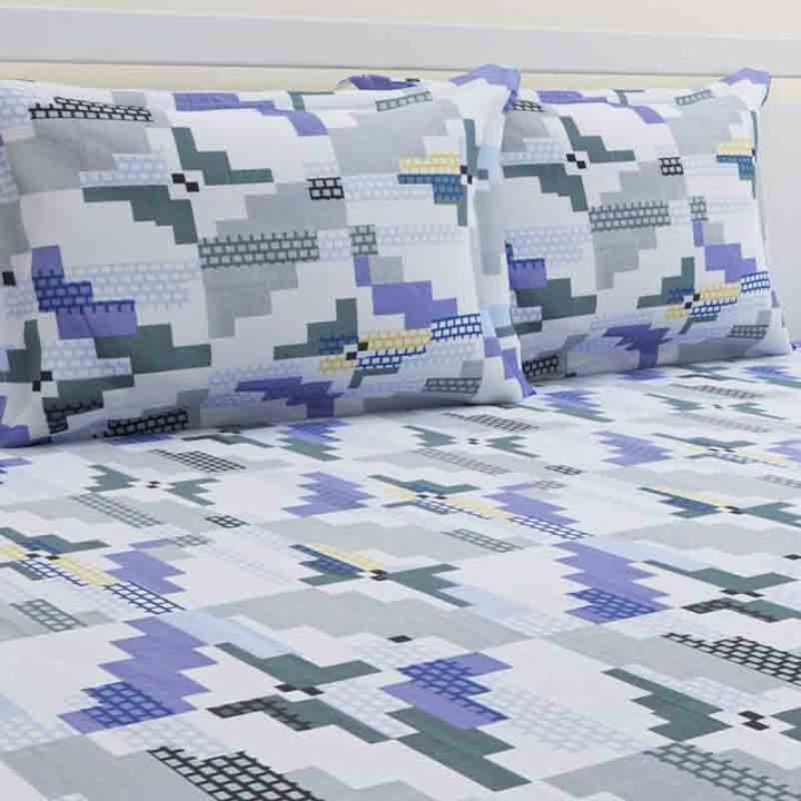 Buy Geometric Galore Bedsheet - White at Vaaree online | Beautiful Bedsheets to choose from