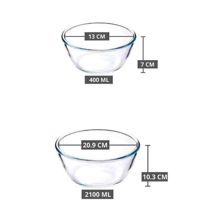 Buy Tulip Glass Mixing Bowl - Set Of Two at Vaaree online | Beautiful Bowl to choose from