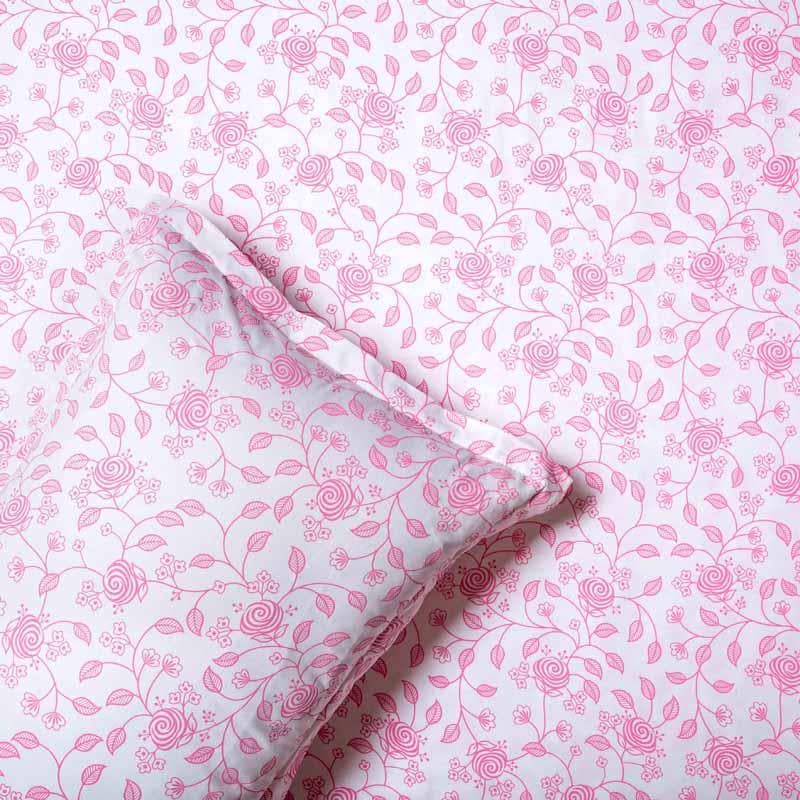 Buy Floral Gardenia Bedsheet - Pink at Vaaree online | Beautiful Bedsheets to choose from