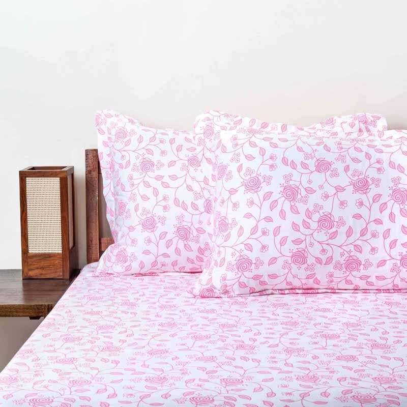 Buy Floral Gardenia Bedsheet - Pink at Vaaree online | Beautiful Bedsheets to choose from