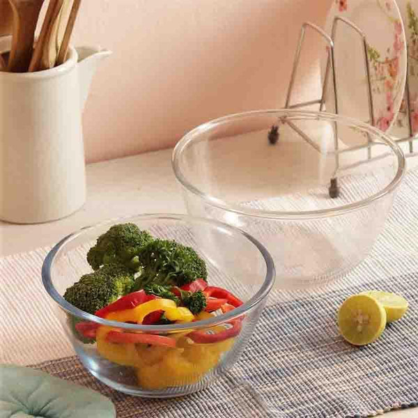 Buy Round Glass Mixing Bowl - Set Of Two at Vaaree online | Beautiful Bowl to choose from