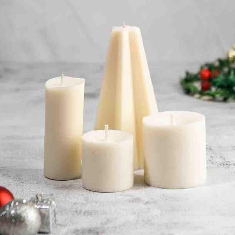 Buy White Delight Pillar Candle- Set Of Four at Vaaree online | Beautiful Candles to choose from