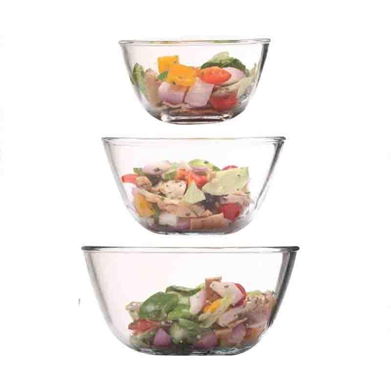 Buy Glass Round Mixing Bowl - Set of Three at Vaaree online | Beautiful Bowl to choose from