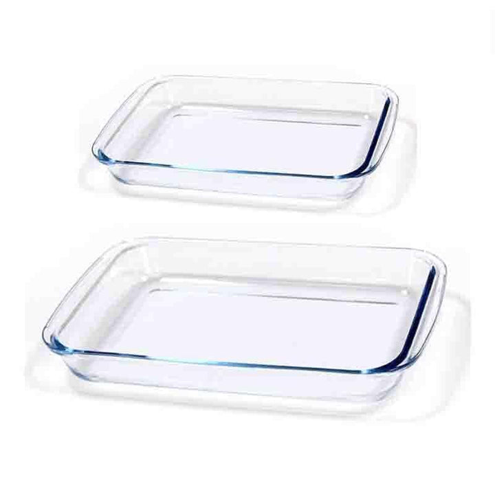 Buy Rectangular Glass Baking Dish - Set Of Two at Vaaree online | Beautiful Baking Dish to choose from