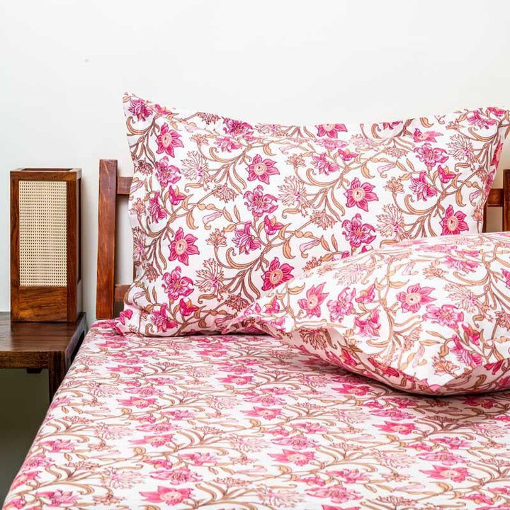 Buy Pink Parade Bedsheet at Vaaree online | Beautiful Bedsheets to choose from
