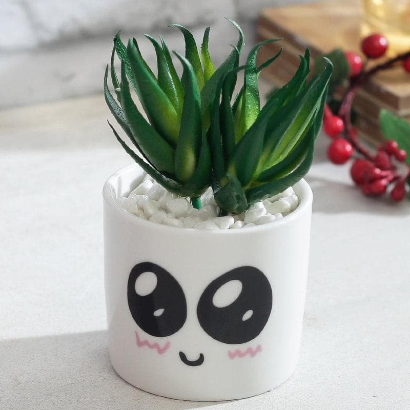 Buy Puppy Eyes Emoji Plant Pot & Planter at Vaaree online | Beautiful Faux Plant to choose from