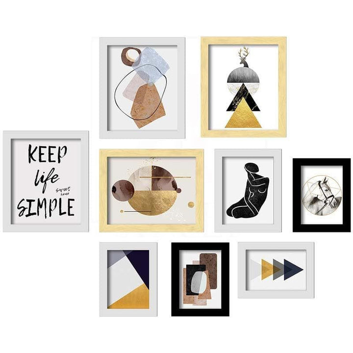 Buy Simplicity is the Key Wall Art - Set Of Nine at Vaaree online | Beautiful Wall Art & Paintings to choose from