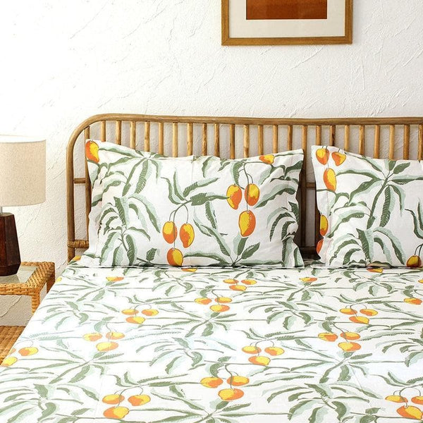 Buy Mango Mania Bedsheet - Orange at Vaaree online | Beautiful Bedsheets to choose from