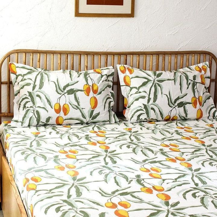 Buy Mango Mania Bedsheet - Orange at Vaaree online | Beautiful Bedsheets to choose from