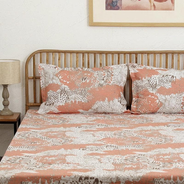 Buy Pink Abstract Splatter Bedsheet at Vaaree online | Beautiful Bedsheets to choose from
