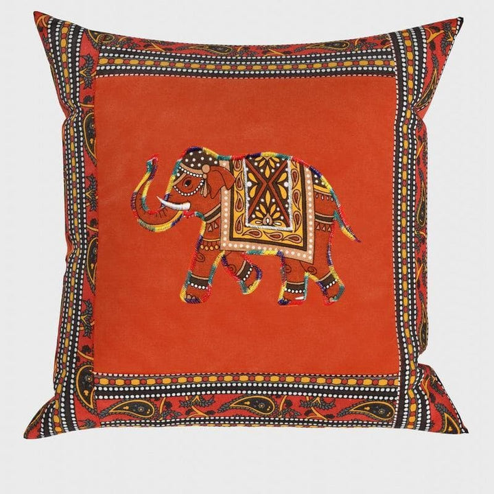 Buy Traditionally Tuskan Cushion Cover- Orange at Vaaree online