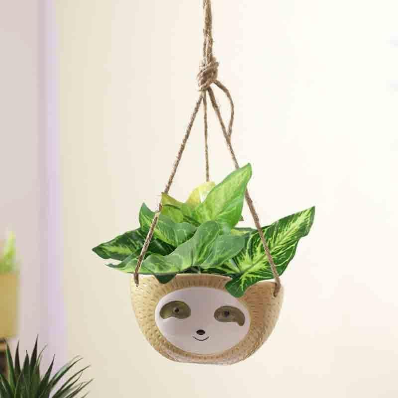 Buy Happy Sloth Hanging Planter - Beige at Vaaree online | Beautiful Pots & Planters to choose from