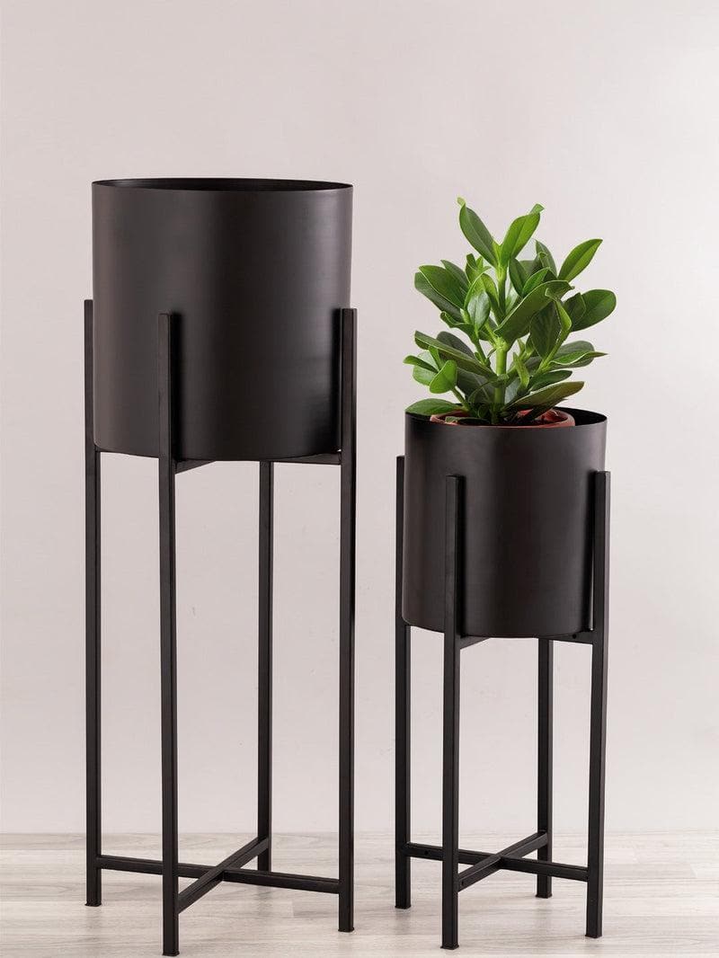 Buy Matte Black Indoor Planters- Set of 2 at Vaaree online | Beautiful Pots & Planters to choose from